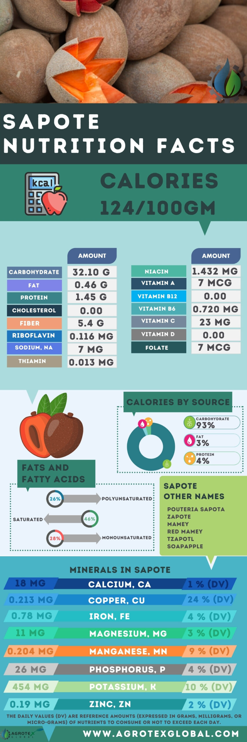Sapote mamey NUTRITION FACTS calorie chart infographic