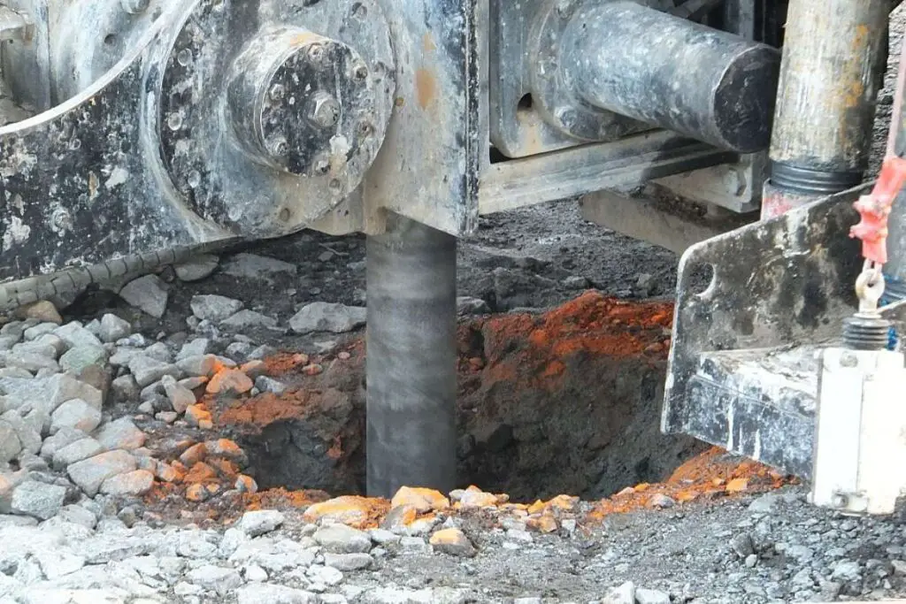 bore well drilling hole closeup